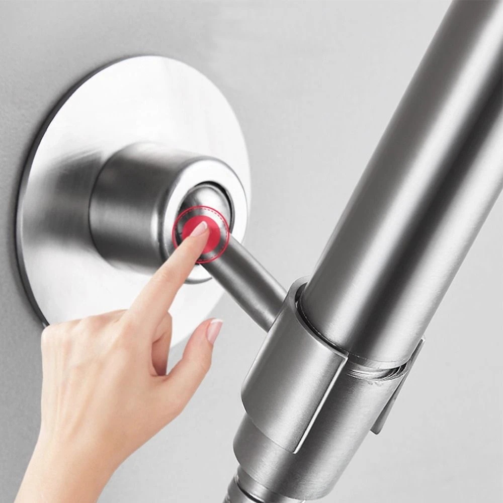 Bracket Shower Stainless 304dengan Sekrup/Rak Penyimpanan Shower Bantalan Beban Padat Dengan Lem Kuat /360 ° Holder Penyesuaian Gimbal Putar Dengan Pengait/Aksesori Kamar Mandi