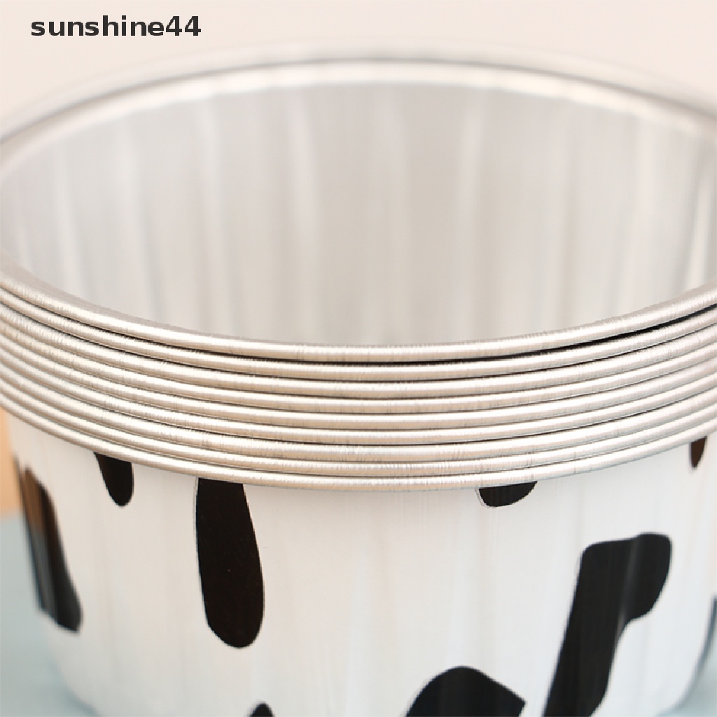 Sunshine 10Pcs Reusable Round Aluminium Foil Loyang Cup Puding Kue Cetakan Baking Tools ID