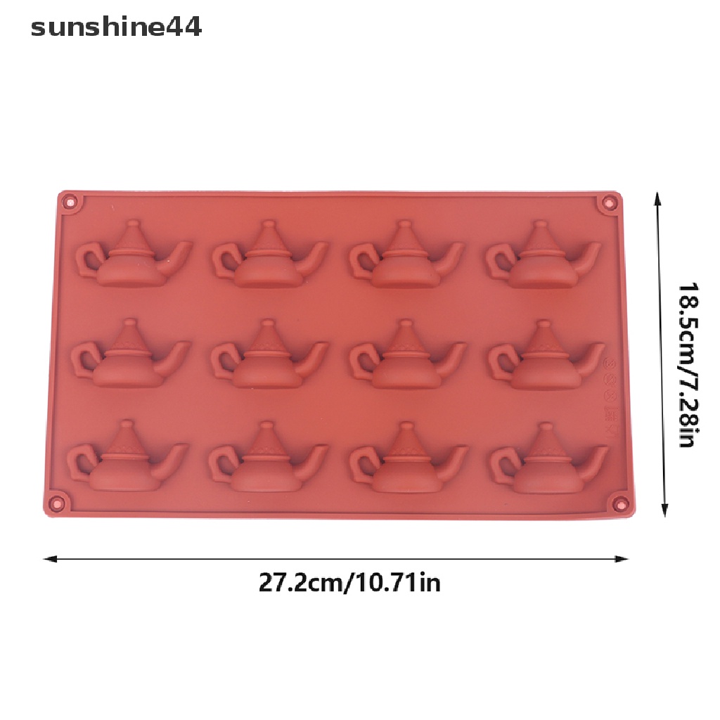 Sunshine 1Pc 12lubang Lucu Bentuk Teko Mousse Kue Cetakan Silikon Es Krim Dessert Mold ID