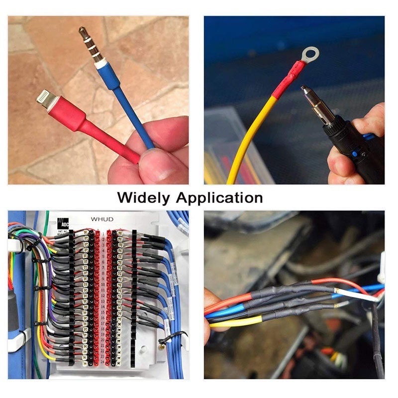 GROSIRJUJUR 164 Pcs Isolasi Bakar Kabel Listrik Heat Shrink Kabel Konektor Penyambung selongsongan