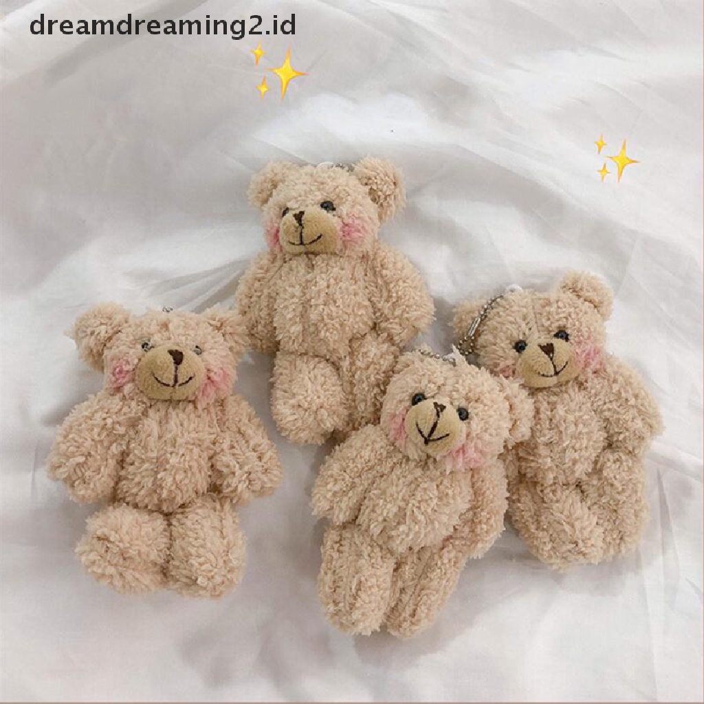 (hot) Beruang Kecil Plush Lembut Boneka Mainan Gantungan Kunci Liontin Ornamen Tas Gantung Decor//