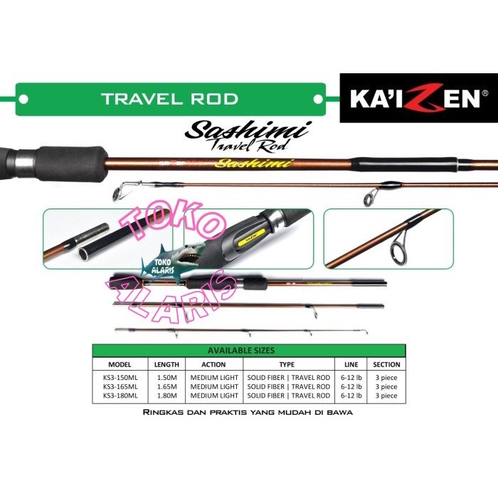 STIK PANCING JORAN MURAH KAIZEN SASHIMI TRAVEL ROD - 165ML