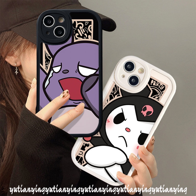 Soft Tpu Back Case Kompatibel Untuk IPhone 7Plus 11 13 12 14 Pro Max 6 7 8 6s Plus XS X XR Max SE 2020 Couple Kartun Lucu Kuromi Baku Cover