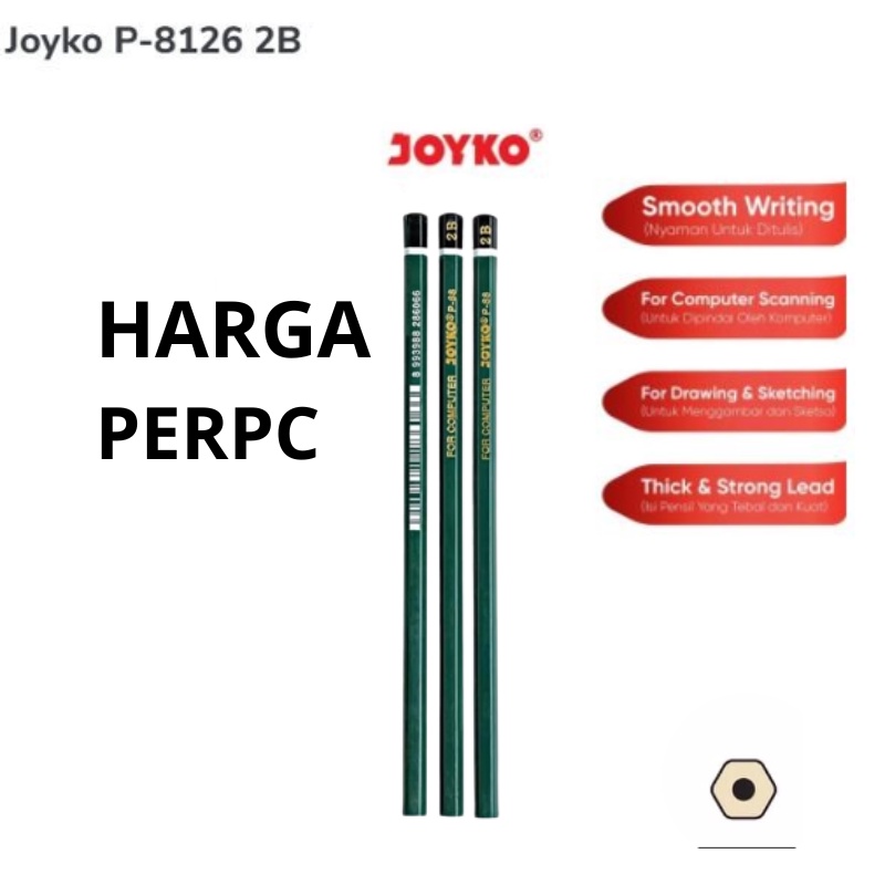 (HARGA PER PC) Pensil Joyko 2b / Pensil Joyko P-8126 / Pencil 2B Joyko murah