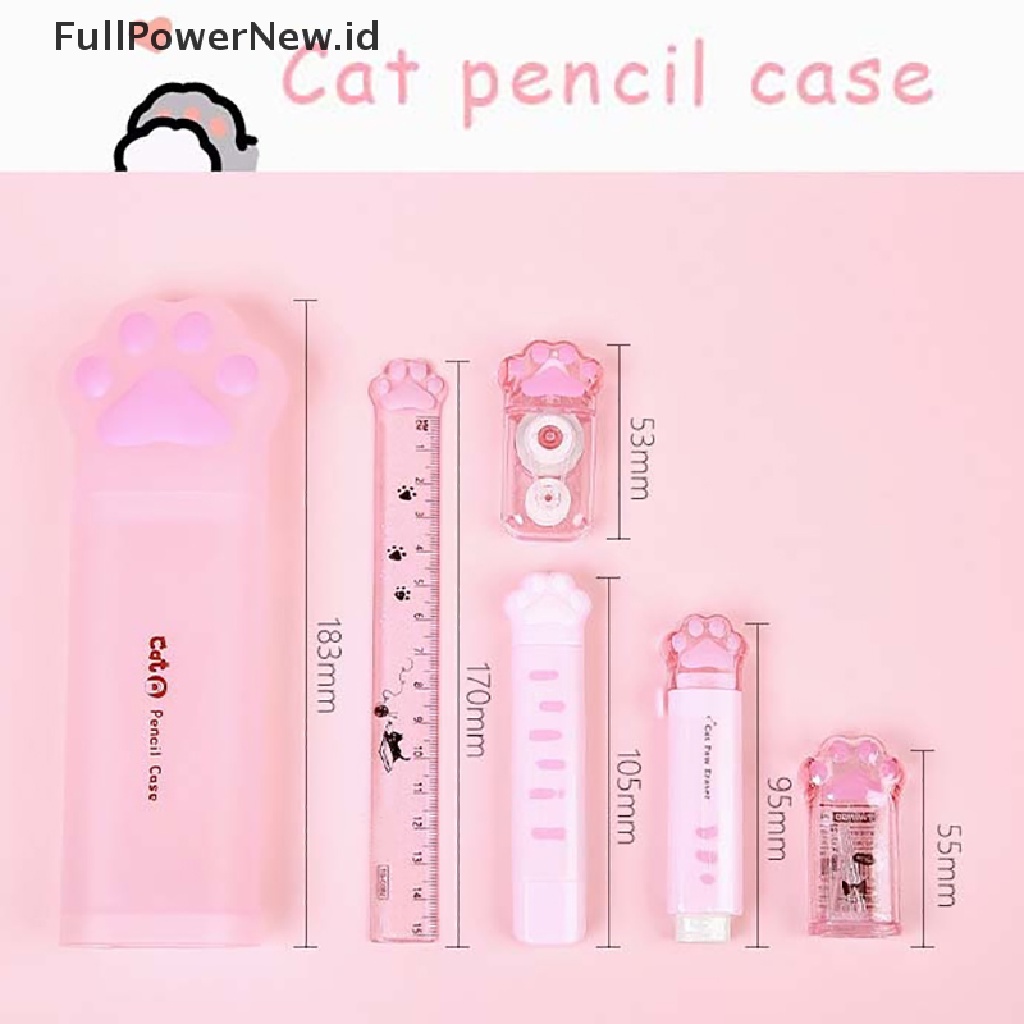 Power 6Pcs Set Alat Tulis Anak Kaki Kucing Kreatif Cakar Kucing Pensil Sharpener Eraser Set ID