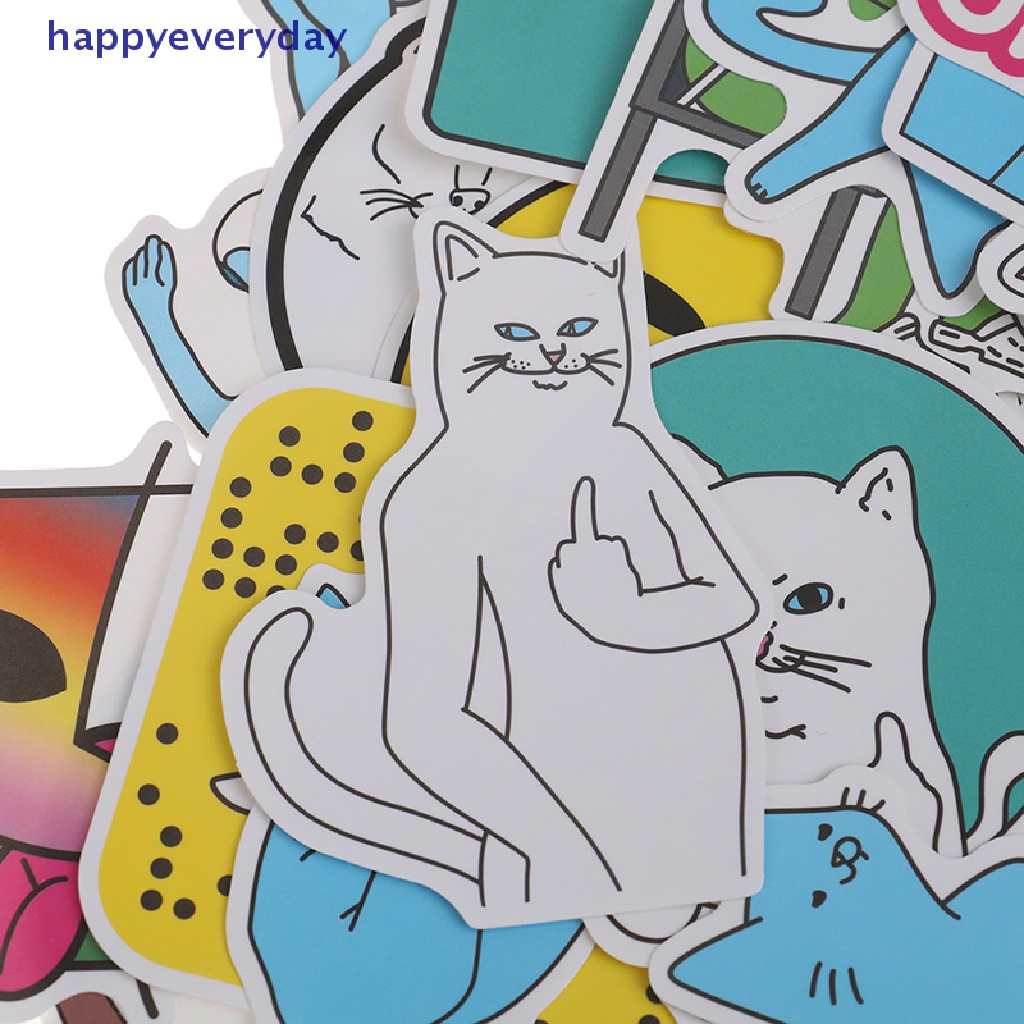 [happy] 50pcs Stiker RIPNDIP Lucu Bom Skateboard Koper Laptop Decals [ID]