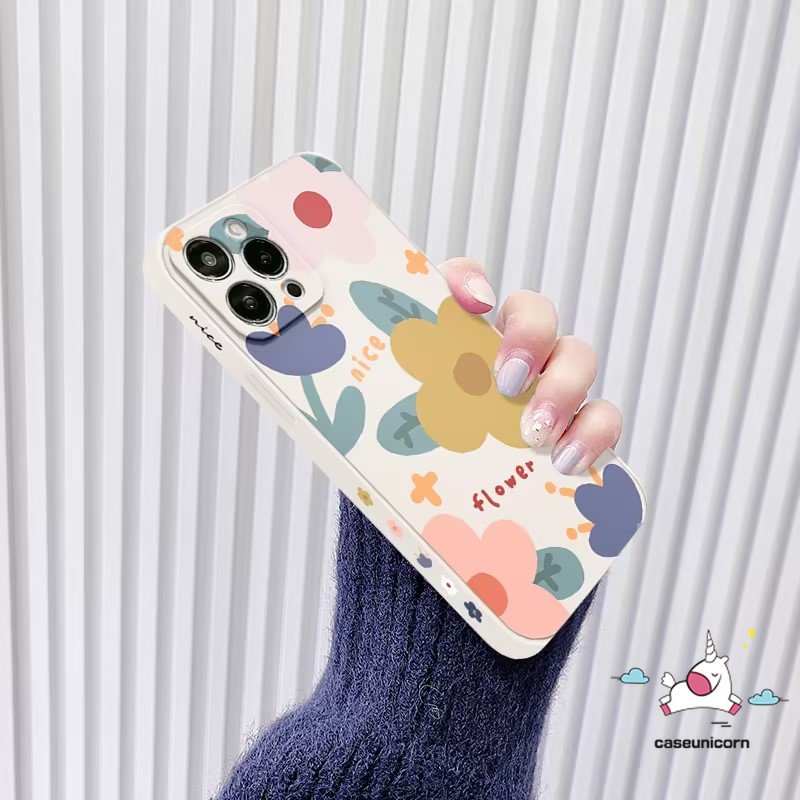 Bunga Sisi Print Case Oppo A17 A16 A5 A5s A57 A54 A17K A15 A94 A96 A95 A12 A3s A76 A7 Reno 8T 5F 8 7 6 5 A9 A78 A55 A53 A31 A1K A16K A74 A16E A52 Fresh Bunga Daun Sarung Soft Cover