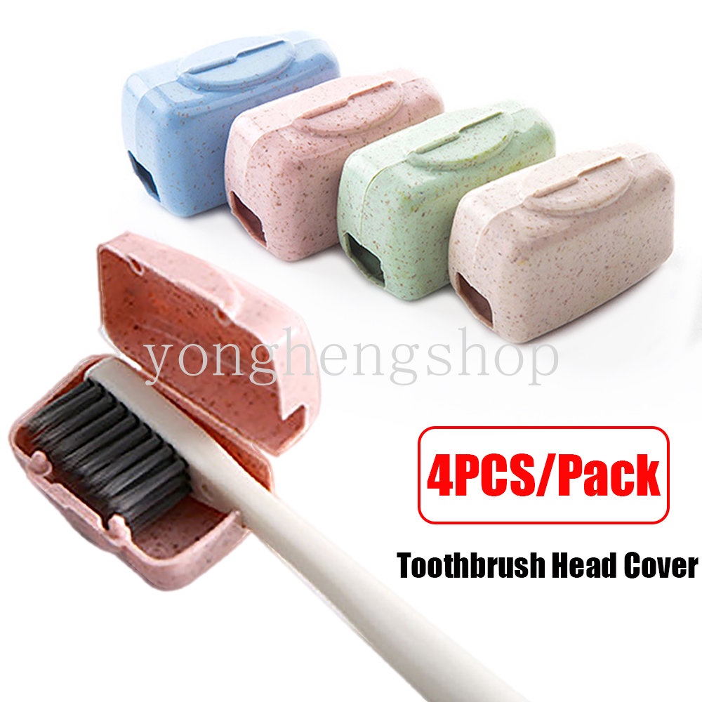 1/4pcs Topi Sikat Gigi Outdoor Hiking Camping Travel Portable Toothbrush Head Covers Case Anti-Debu Germproof Pelindung Sikat Gigi Aksesoris Kamar Mandi