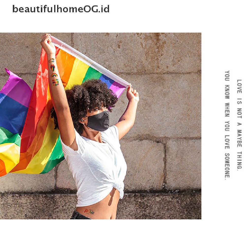 // Beauty// 10Pcs Stiker Tato Temporer Tahan Air Hujan Stiker Homoseksual Warna-Warni **
