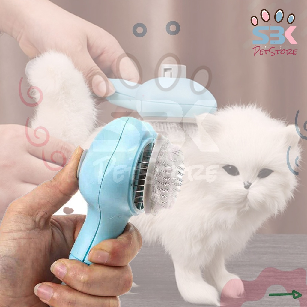 Sisir Bulu Kucing Anjing Cloud Bulat Tombol