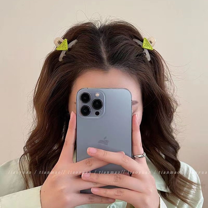 Sweet and Cute Triangle Mini Gripper Korea Candy Resin Hair Clip Jepit Rambut Mini Murah