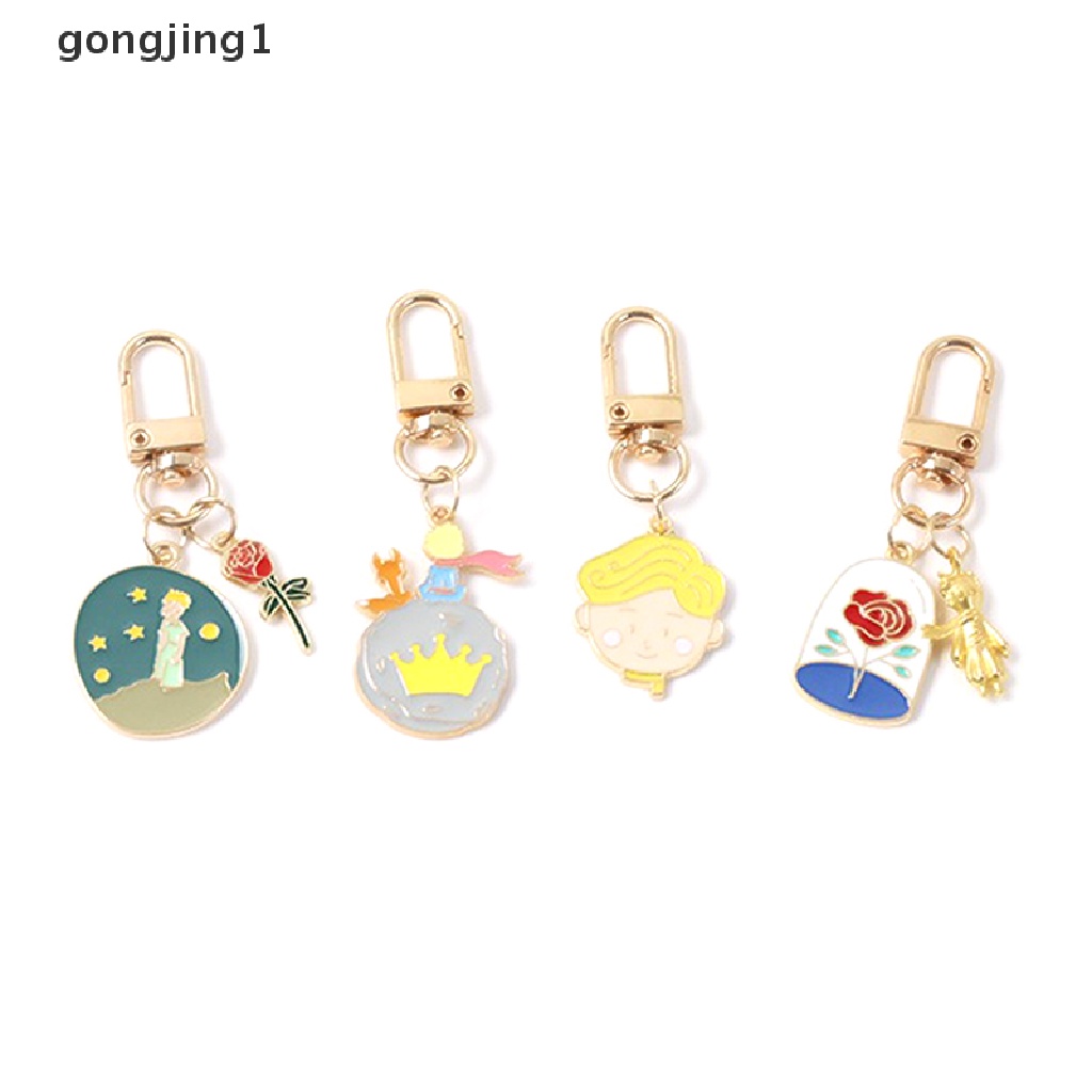 Ggg 1pcs Lovely Rose Boy Little Prince Pendant Key Chain Gantungan Kunci Planet Rubah Kecil ID