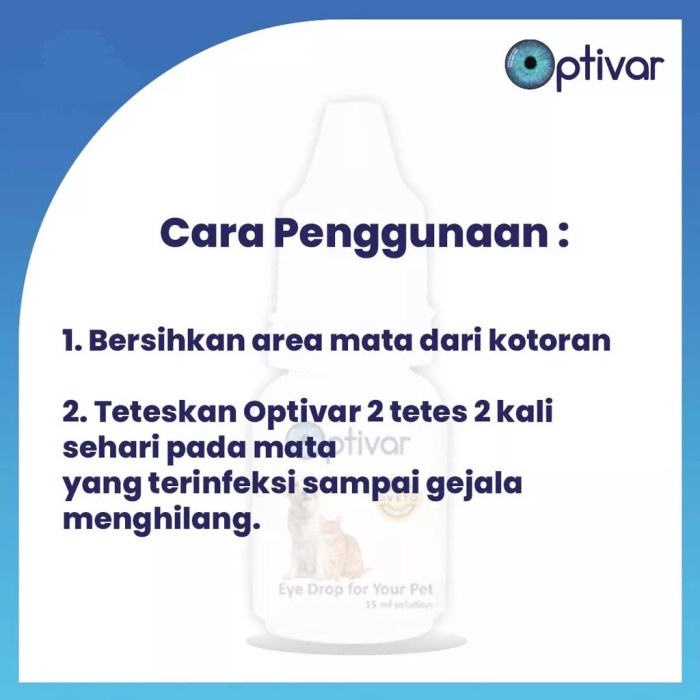 Optivar pet eye drop obat tetes mata anjing kucing pet hewan