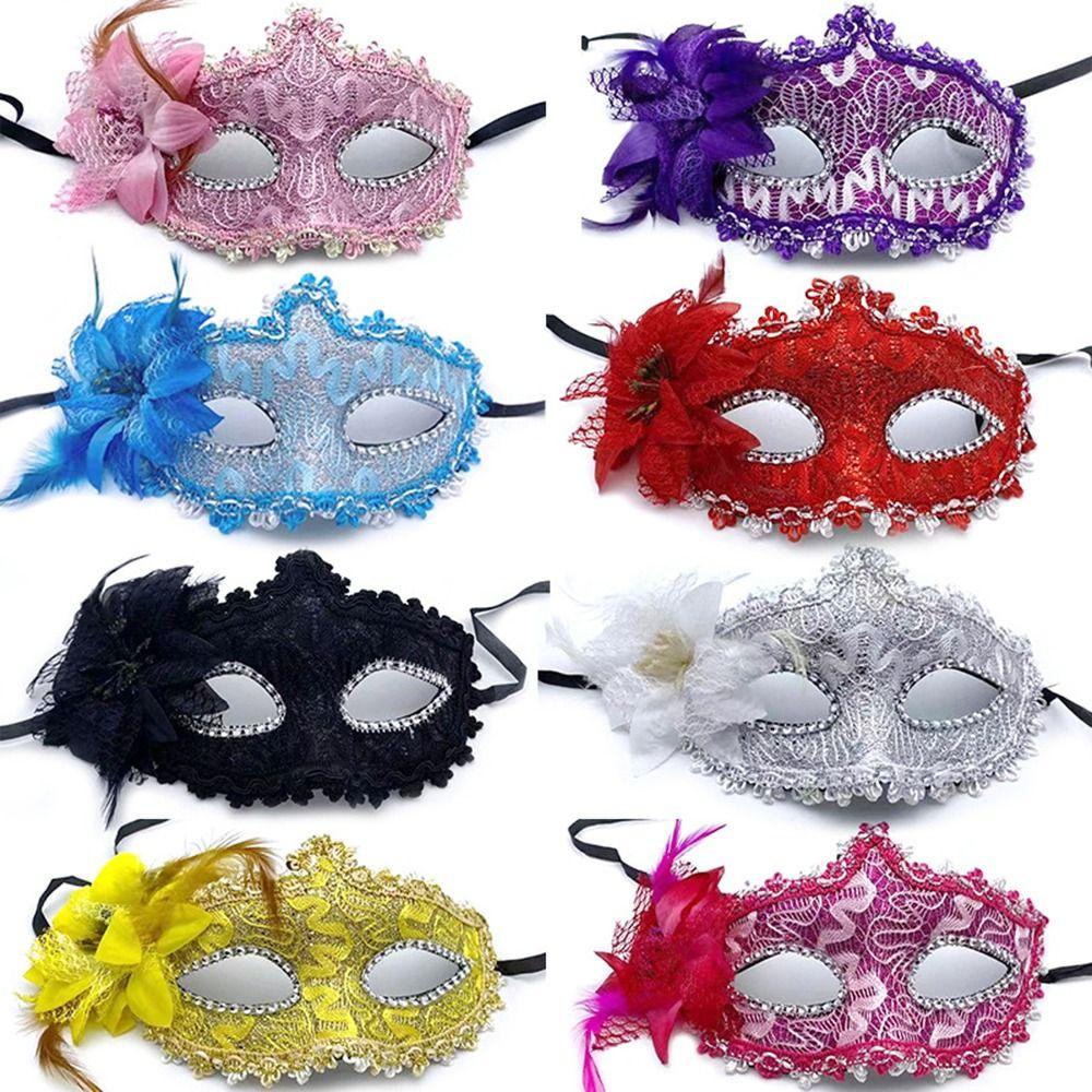 Lanfy Topeng Halloween Lucu Penjahat Bercanda Cosplay Properti Dekorasi Prop Wanita Topeng Halloween Pesta Peraga Kinerja Setengah Wajah Topeng Mata