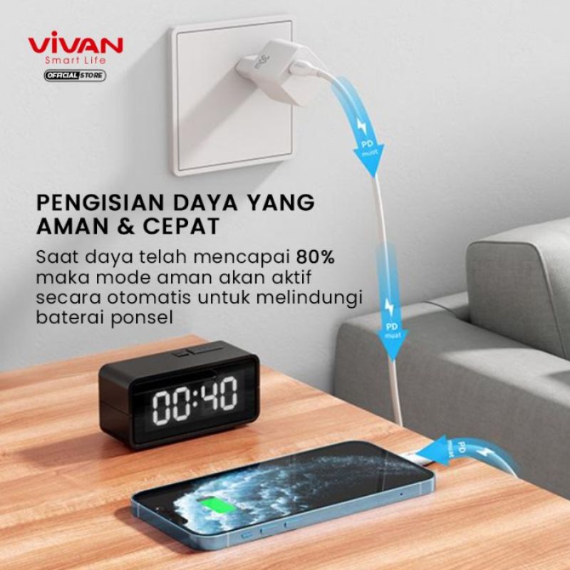 Vivan Power 30 USB Type C Charger 30W PD Fast Quick Charge Charging iPhone 12 13 Pro Android PPS GARANSI RESMI