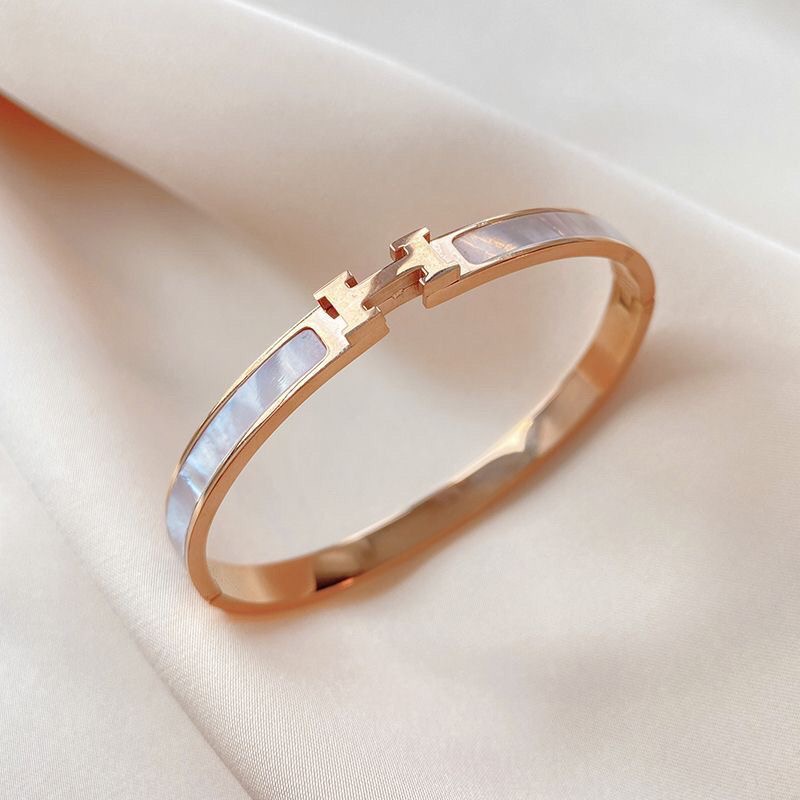 Cahaya Mewah Super Berkedip Fritillary Putih Gelang Huruf H Busana Perempuan Perhiasan Tangan Indah Hadiah Hari Valentine