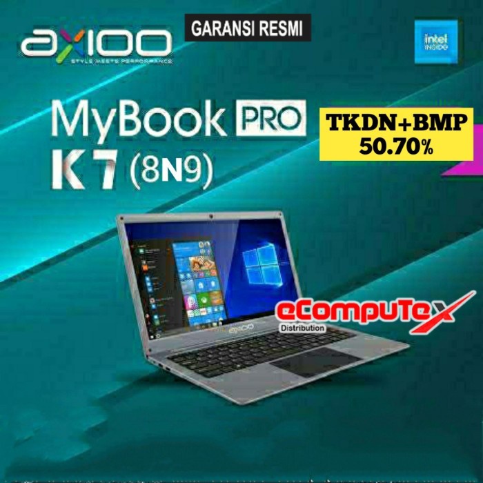 LAPTOP AXIOO MYBOOK PRO K7 (8N9-5) i7 RAM 8GB 1TB 14"FHD IPS TKDN GARANSI RESMI