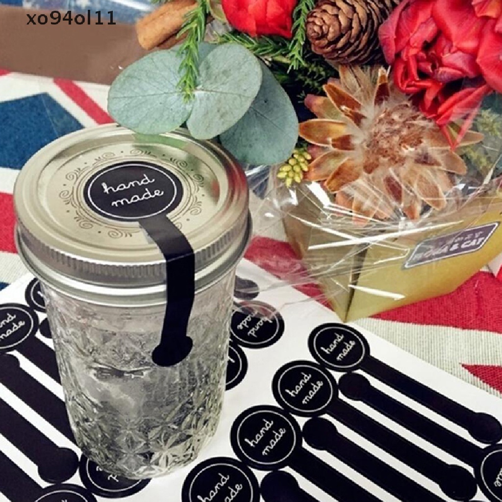 Xo 100x Hitam Handmade Perekat Seal Stiker DIY Kue Hadiah Packing Label Stiker OL