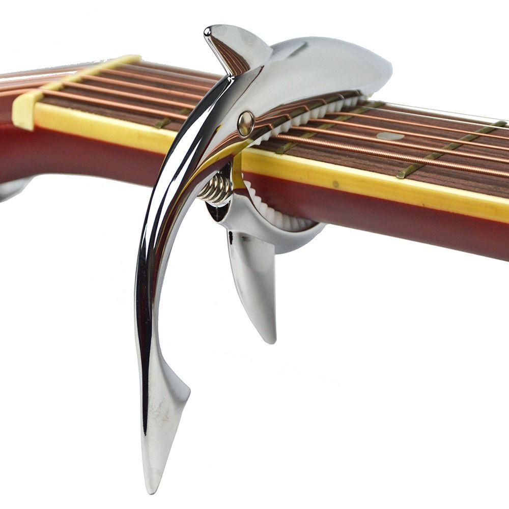 AUGUSTINA Capo Gitar Universal Aksesoris Gitar Zinc Alloy Acoustic Tuner Quick Change Clamp Gitar Listrik Capo Hiu