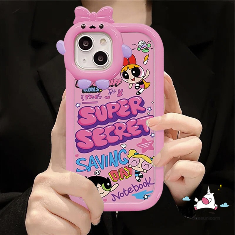 IPHONE Casing Lensa Monster Kecil Ikatan Simpul 3D Lucu Kompatibel Untuk Iphone11 Pro Max 7Plus 8Plus XR 14 13 12 Pro Max8 7 6s 6 Plus XS Max X SE 2020 Kartun Gadis Super Lembut Tpu Penutup Belakang