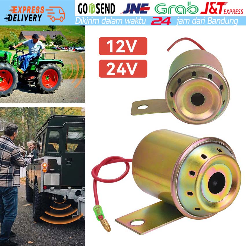 Klakson Mundur Bulat Besi /Back Horn Buzzer Alarm Mundur Mobil 12 V & Truk 24 Volt