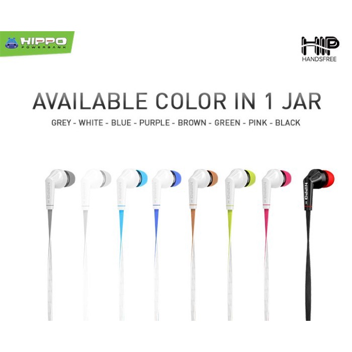 Hippo Earphone HIP Super Bass Jack 3.5mm Wired Handsfree Android Original Earbuds Headset