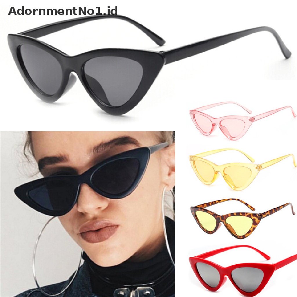 [AdornmentNo1] Retro Mata Kucing Dewasa Kacamata Segitiga Vintage Lucu Sexy Wanita Sunglasses [ID]