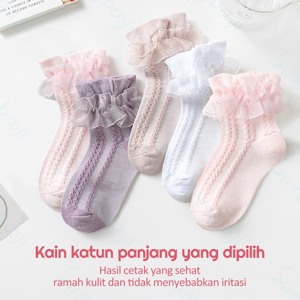 SweetyBayi Kaos kaki renda anak perempuan Kaos kaki pesta anak katun Kid socks