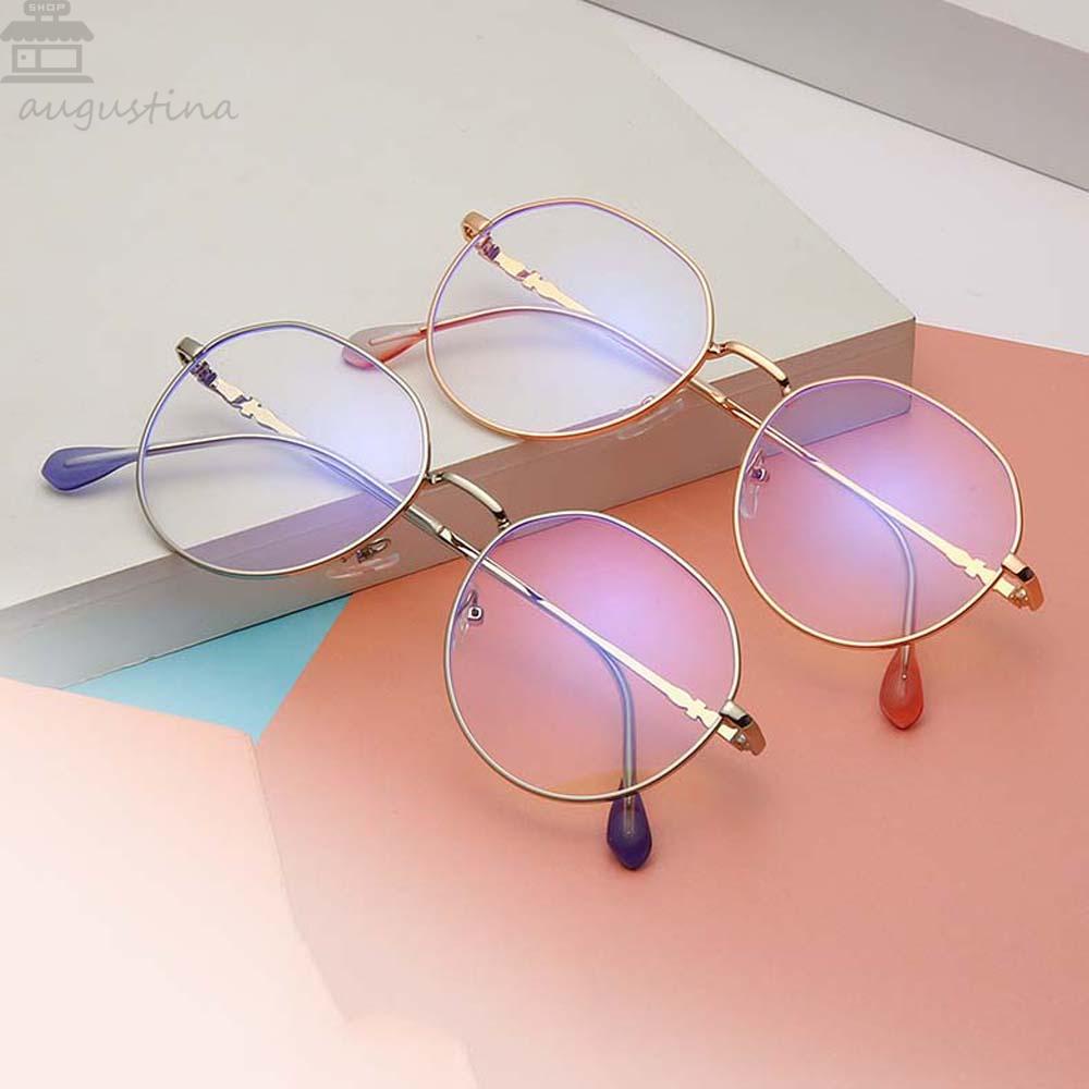 Agustinina Kacamata Baca Temperamen Sederhana Logam Merayap Siswa Komputer Ultraviolet-Bukti Radiasi-Tahan Kacamata