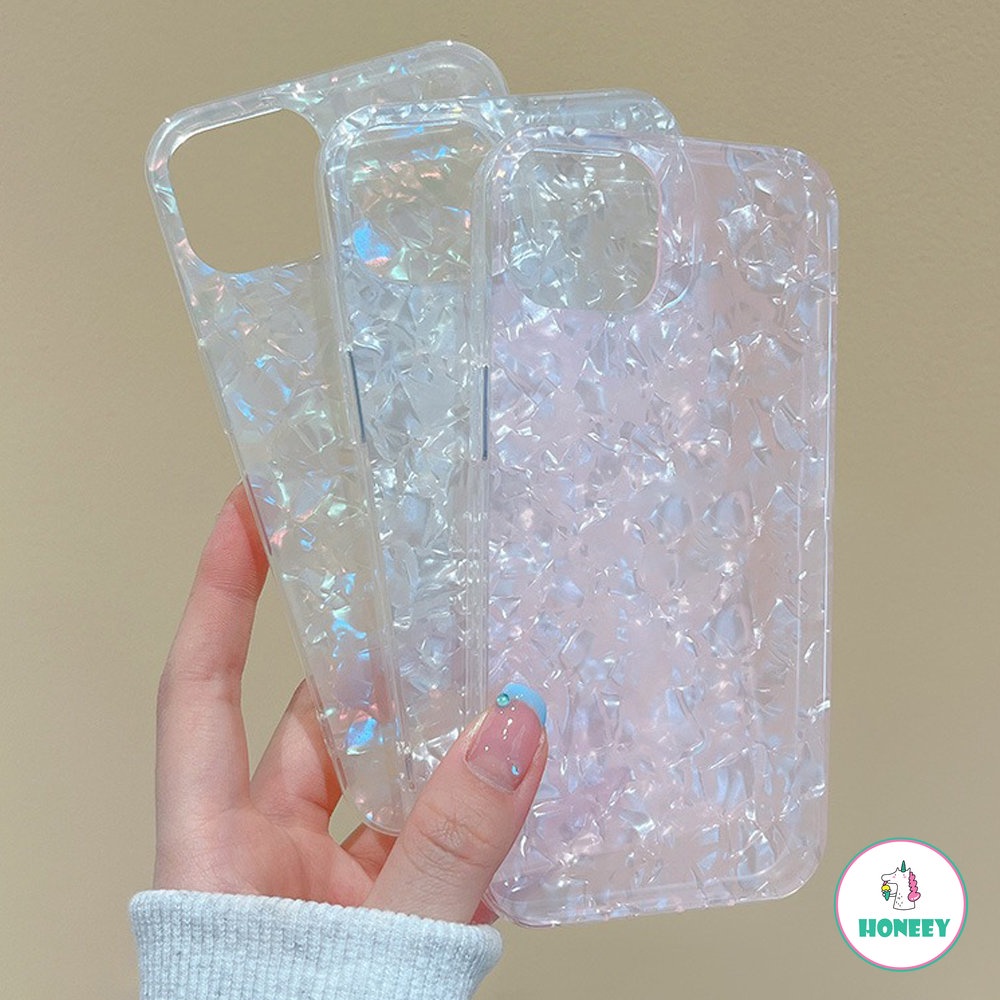 Casing Ponsel Marmer Shell Dream Glitter Untuk iPhone 13 Pro 12 11 Pro Max XR XS Max X14 Plus Cover Silikon Lembut Motif Keong