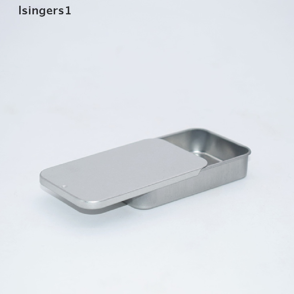 [lsingers1] Kotak Kaleng Mini Kosong Persegi Panjang Metal Tinplate Push Candy Pill Cases Kotak Penyimpanan Butik