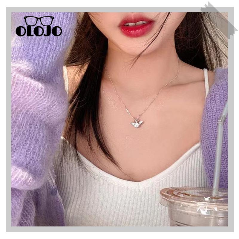 【COD】Angel Crown Kalung Wanita Ringan Mewah Shiny Fashion Canggih Elegan Simple Design Necklace