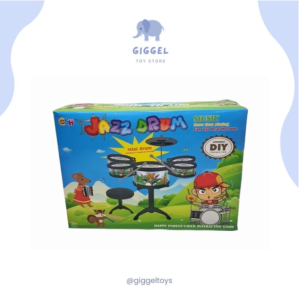 [ Giggel ] Mainan Anak Drum Set Mini / Mainan Edukasi Alat Musik Drum / Drum Band Set