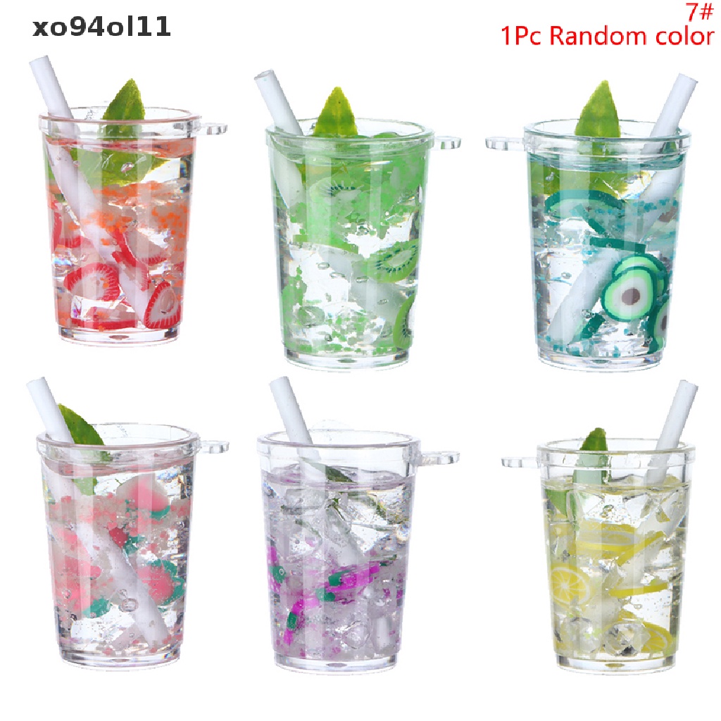 Xo 1Pc Mini Neon Buah Es Ember Cangkir Daun Minuman Cangkir Ice Cream Cup Mikro Landscape Ornamen Rumah Boneka Miniatur Dekorasi OL