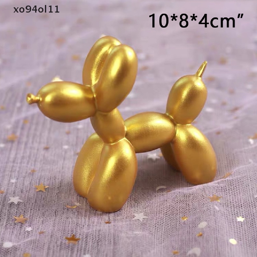 Xo Kerajinan Resin Patung Hadiah Balon Kecil Anjing Rumah Desktop Ornamen Dekorasi Kue OL