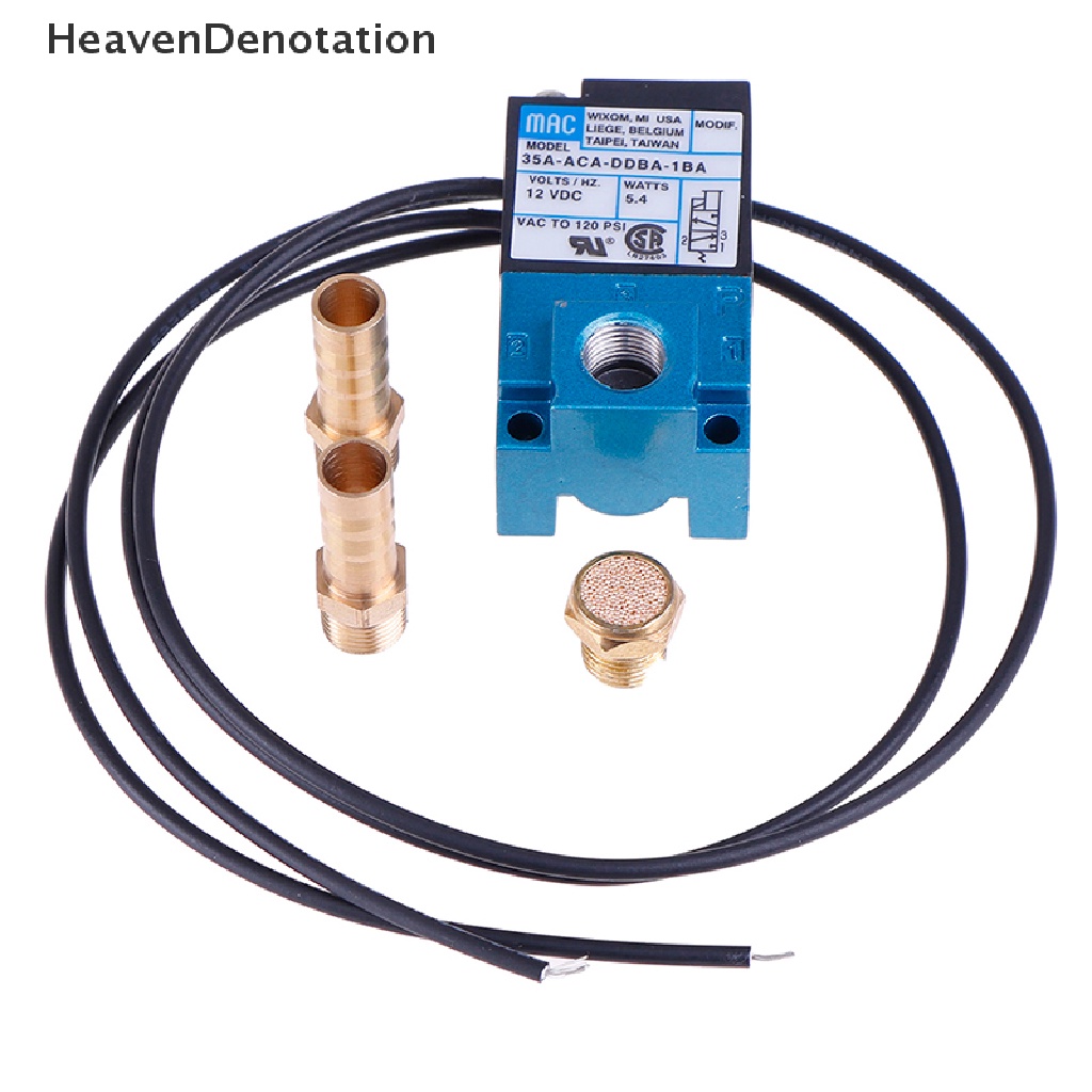 [HeavenDenotation] 1set MAC Solenoid Valve1Per8 ''35A-ACA-DDBA-1BA Dengan Peredam Kuningan DC12V HDV