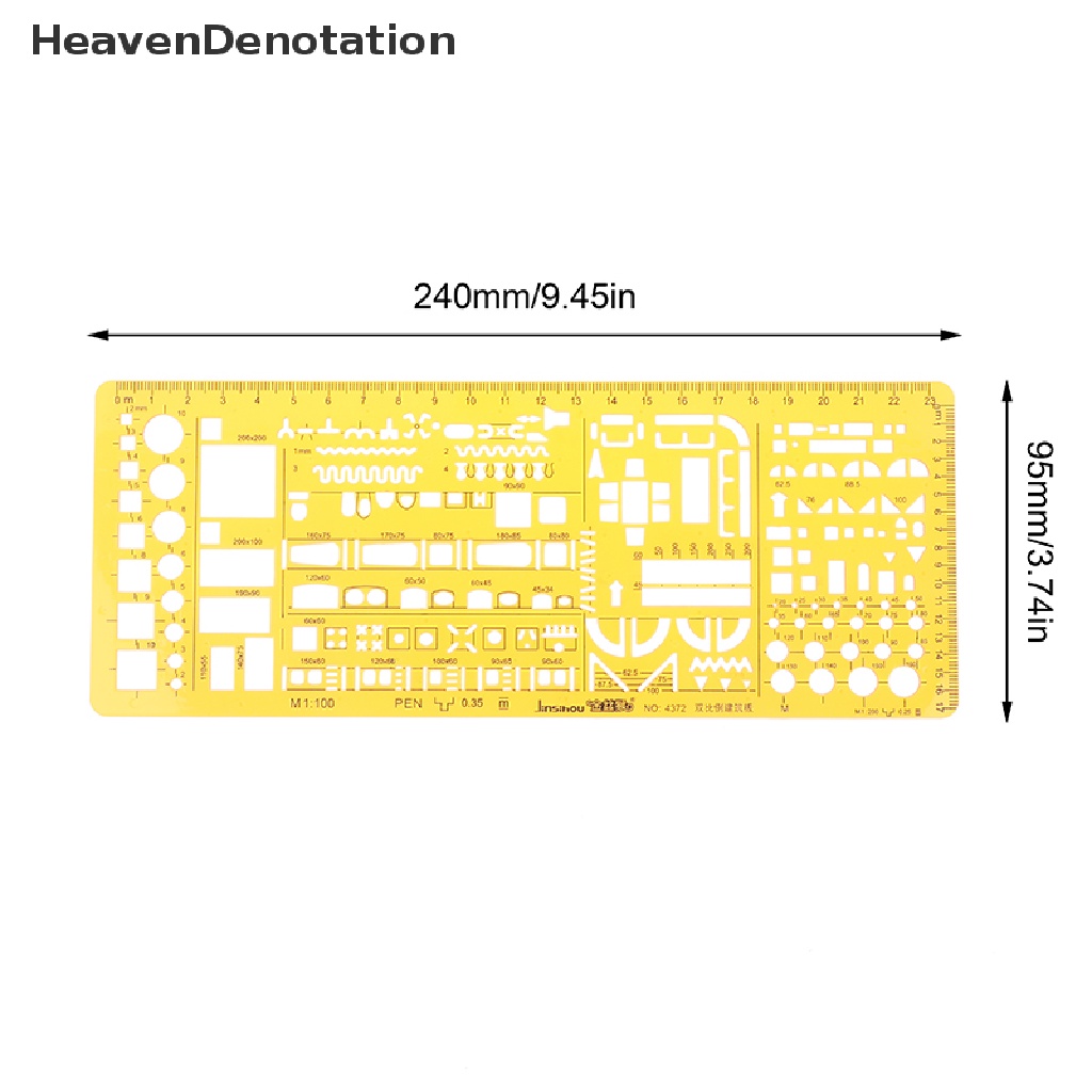 [HeavenDenotation] Penggaris Template Arsitek Profesional Menggambar Stensil Alat Ukur Siswa HDV