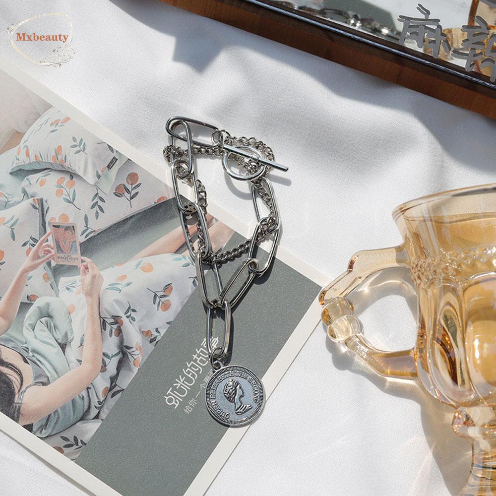 Mxbeauty Gelang Rantai Tebal Dua Lapis Warna-Warni Gaya Vintage Untuk Unisex