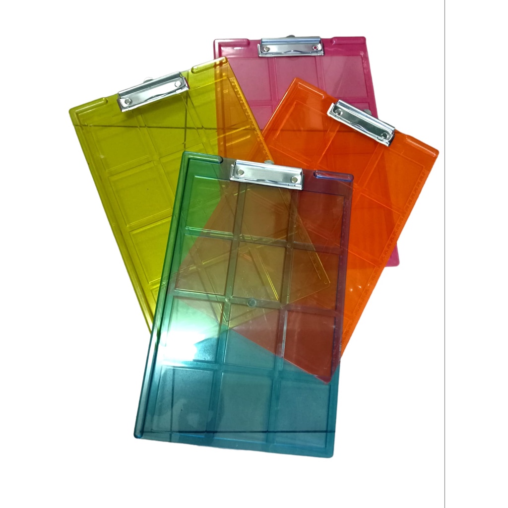 

COD Joy KTB Clipboard Plastik Papan ujian Papan Jalan klip papan dada ukuran folio