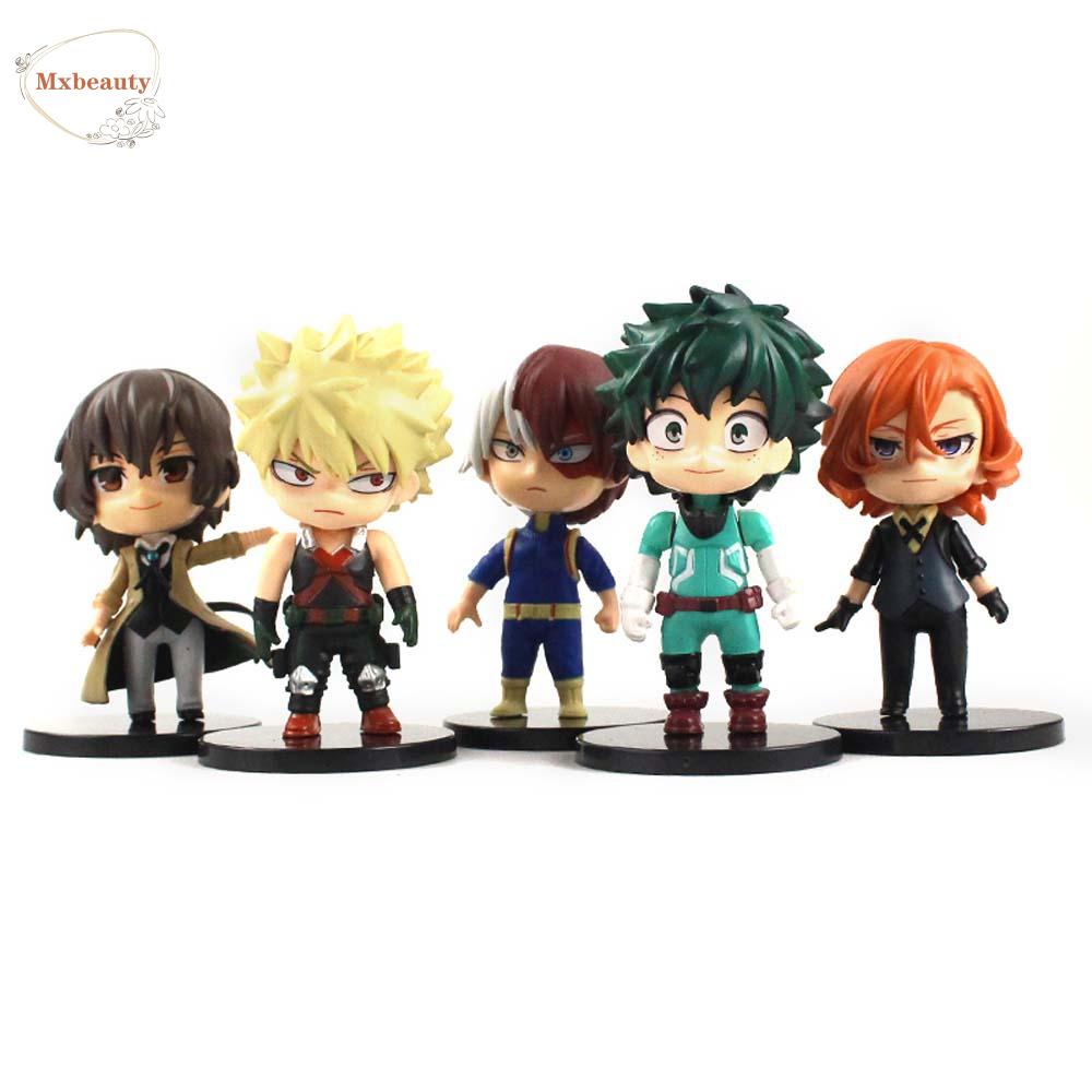 Mxbeauty 5pcs / set Miniatur Action Figure Model Bakugo Katsuki Nakahara Chuya Midoriya Izuku