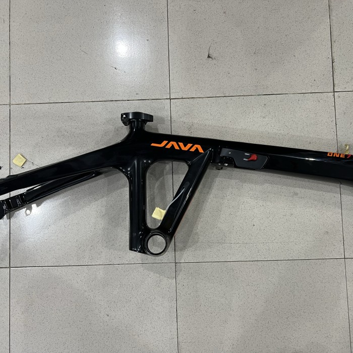 FRAME SEPEDA LIPAT CARBON JAVA KARBON SELI ONE777 HITAM ORANGE BLACK
