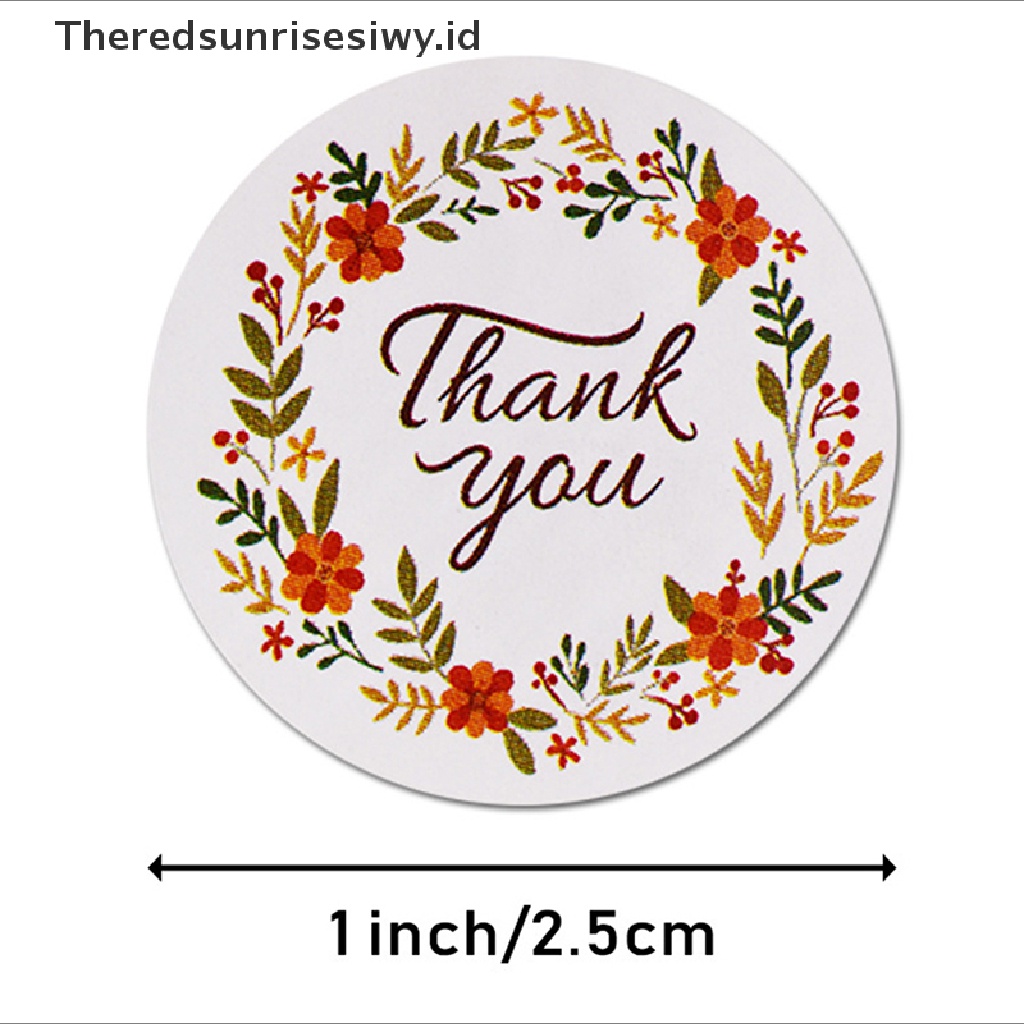 # Kado Mom &amp; PAPA DIY # 500pcs/roll Stiker Thank You Motif Bunga Untuk Alat Tulis Paket Pesta er~