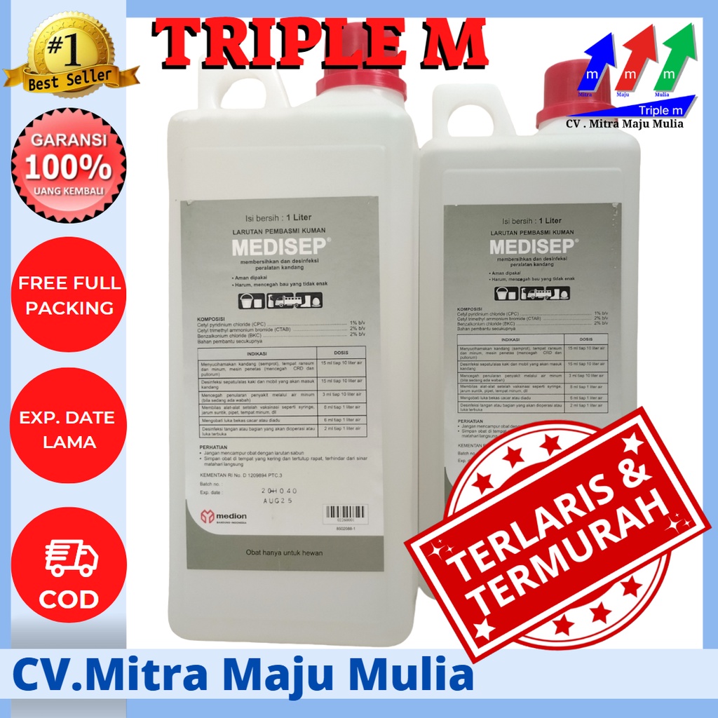 MEDISEP 1 Liter MEDISEP 1 L Antiseptik Desinfektan Kuman Bakteri Virus Jamur