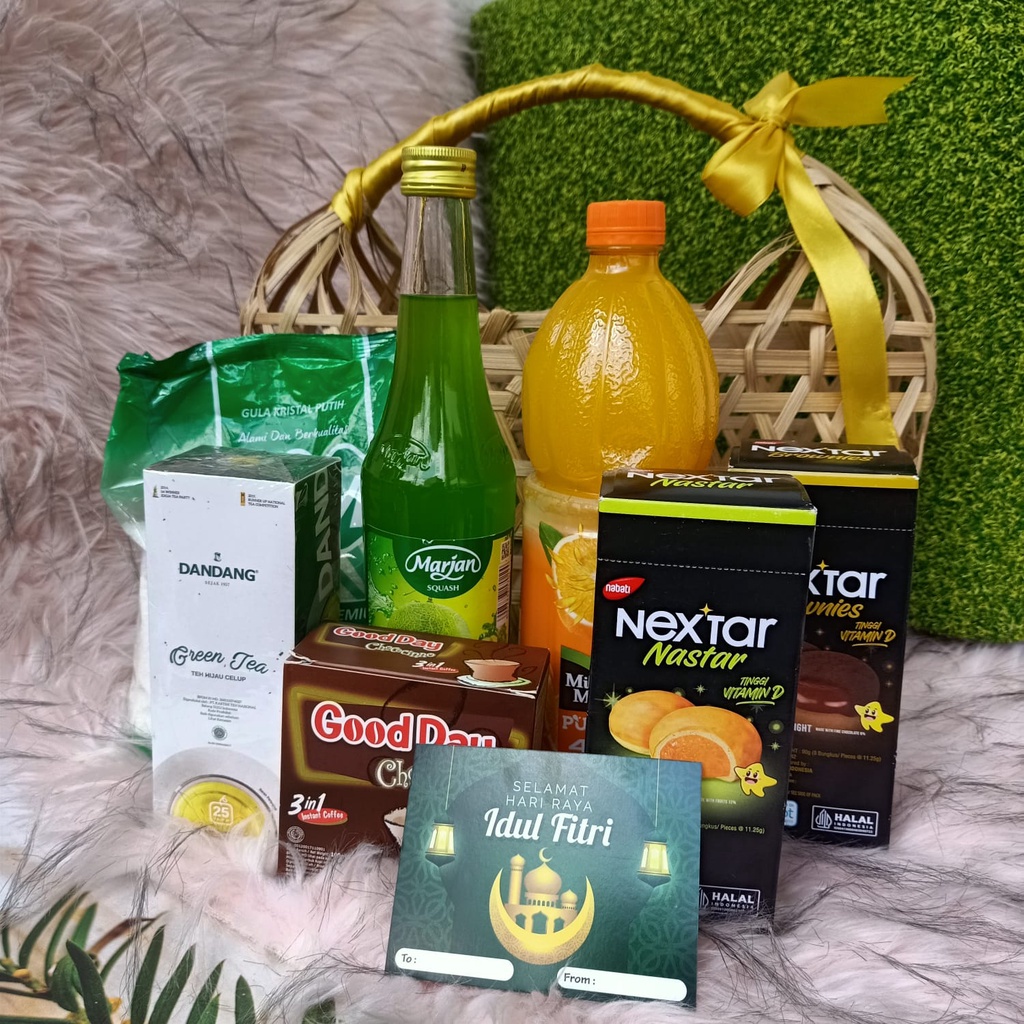 Parcel Lebaran Sembako Hampers Hari Raya Idul Fitri Keranjang Bingkisan Eid Mubarak Murah Simple Berkualitas