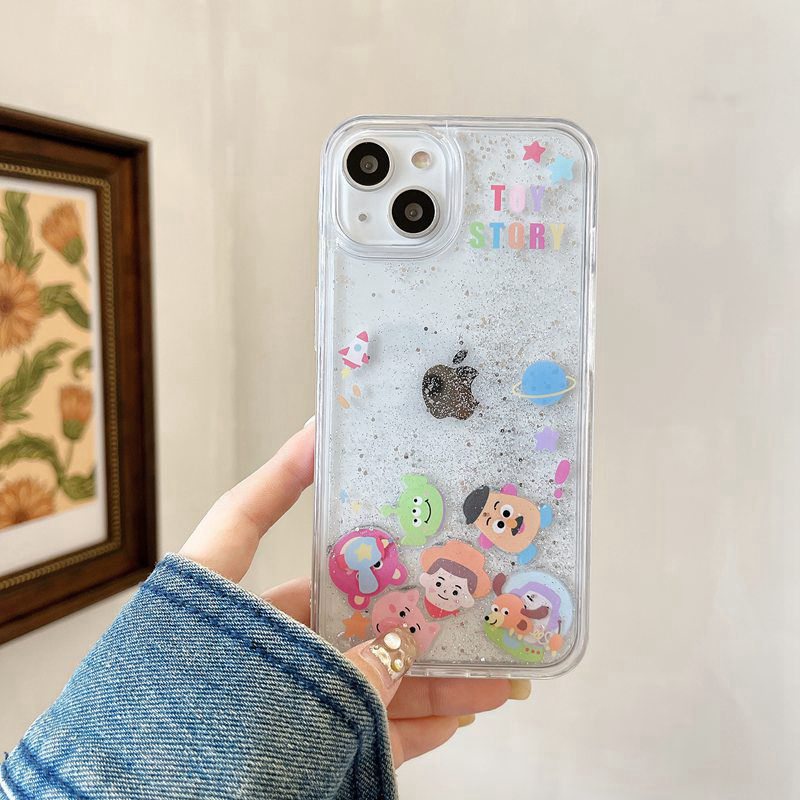 Shine Quicksand Toy Story Mania Girl Woman Soft TPU Case HP iP iPhone 12 13 14 Pro Max 11 FTD Casing Apple