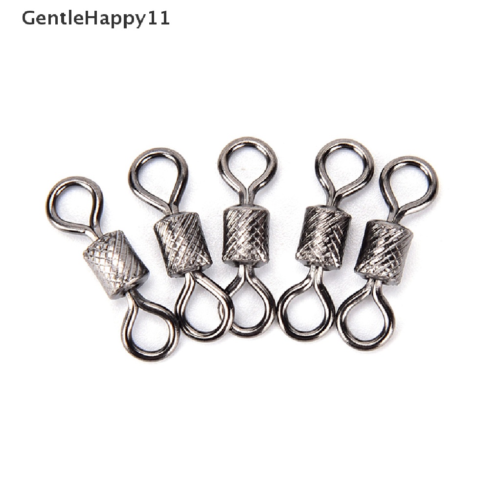 Gentlehappy 50pcs Memancing Putar knurling Konektor bearing swivel fishhooks Aksesoris id