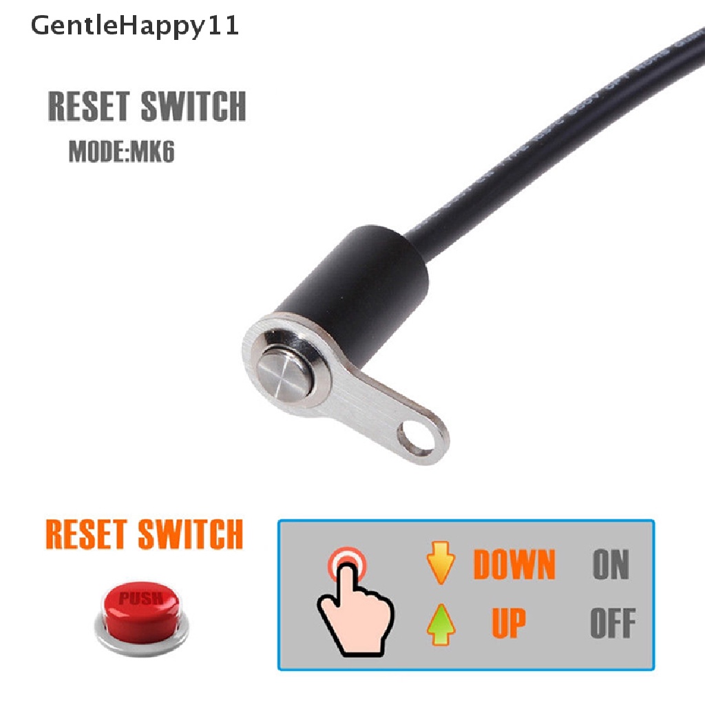 Gentlehappy 12V Universal Stang Motor Reset Saklar Tombol Mesin ON-OFF Waterproof  Id