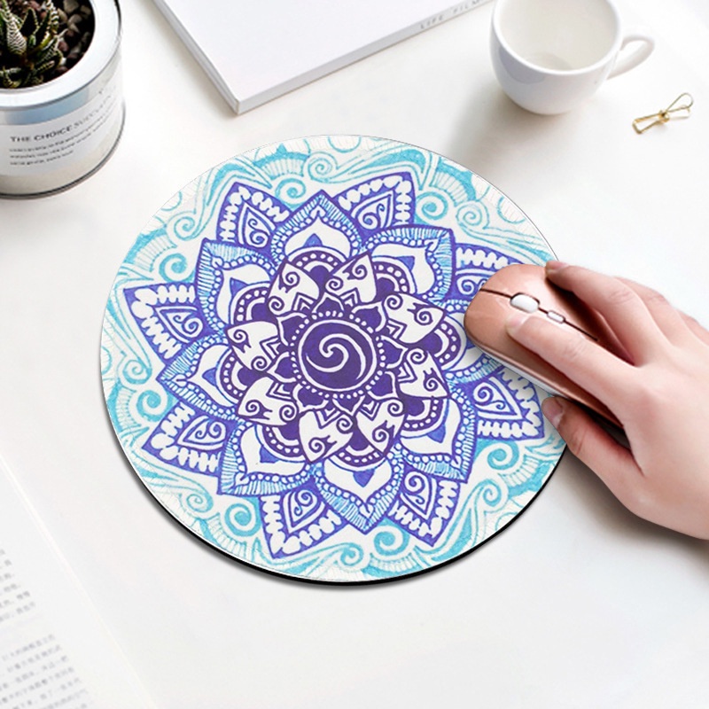 Mandala Mouse Pad Game Kreatif Dan Lucu Rumah Kantor Alas Tikus Karet Mouse Pad Klasik Mandala Biru Navy Mandala Kuning Mandala Biru Mandala Terang Mandala Mouse Pad