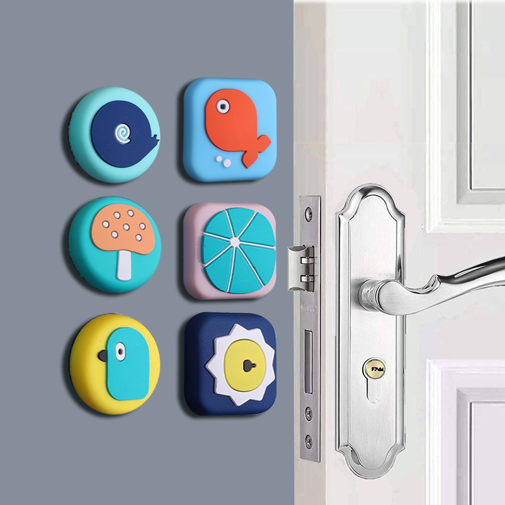 Self Adhesive Doorstopper Anti-Tabrakan Mute Anti Gores Untuk Alas Kursi Tidur Dinding Lantai Pelindung PVC Lembut Kartun Hewan Lemari Jendela Tabrak Bantal