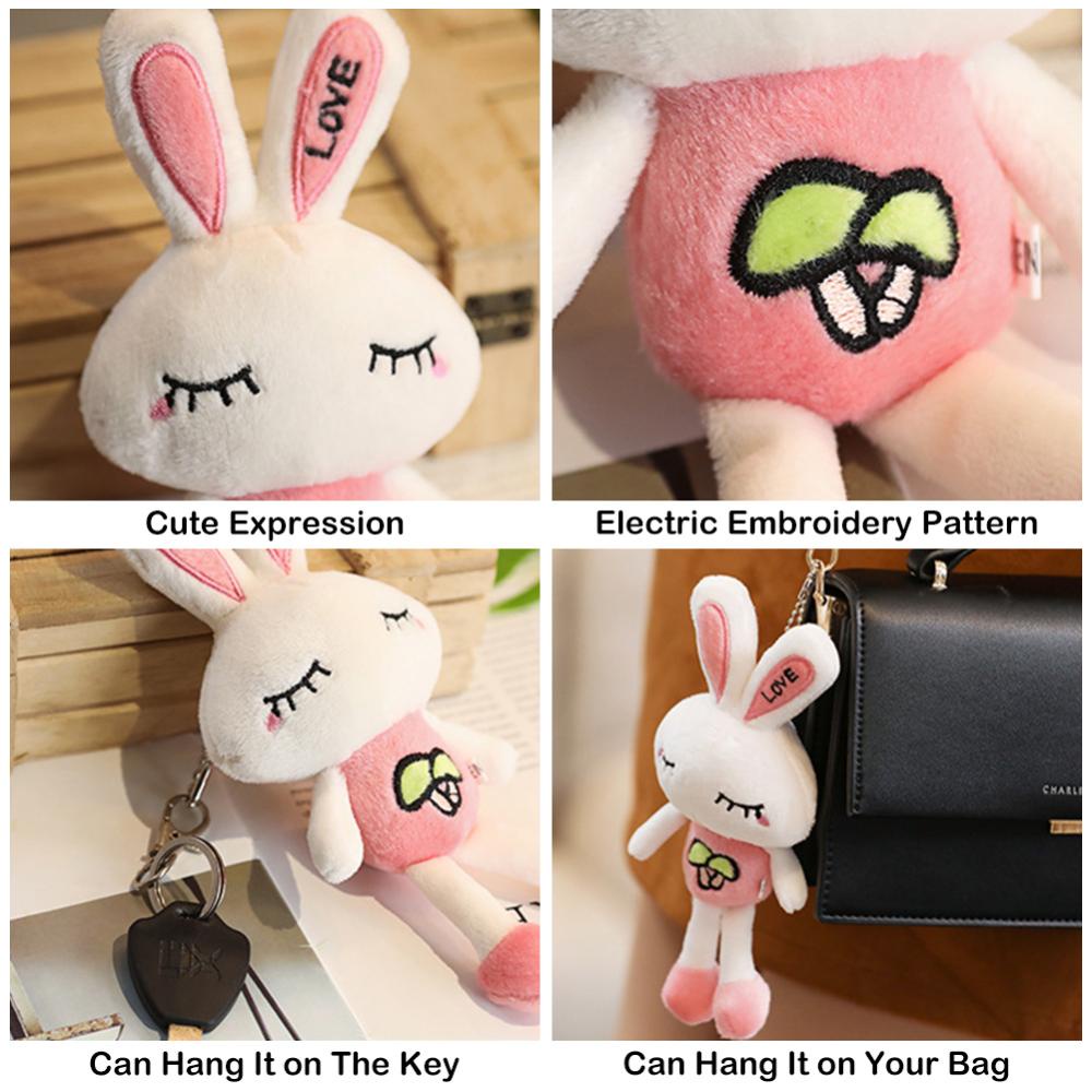 Timekey 1pc Love Rabbit Plush Toy Rabbits Stuffed Toys Gantungan Kunci Liontin Untuk Anak Mainan Anak A7R7